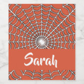 Étiquette Pour Bouteilles De Vin Motif de toiles d'araignées blanches (Étiquettes simples)