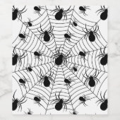Étiquette Pour Bouteilles De Vin Motif d'Halloween Black White araignées (Étiquettes simples)