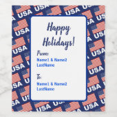 Étiquette Pour Bouteilles De Vin Motif du drapeau américain (Étiquettes simples)