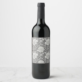 Étiquette Pour Bouteilles De Vin Motif en dentelle florale