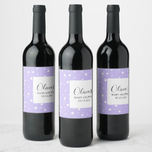 Étiquette Pour Bouteilles De Vin Motif étoilé lavande doux