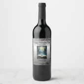 Étiquette Pour Bouteilles De Vin Motif Feuille argent (Devant)