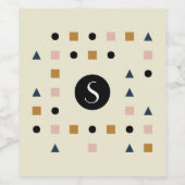 Étiquette Pour Bouteilles De Vin Motif géométrique Monogramme Gestalten (Étiquettes simples)