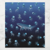 Étiquette Pour Bouteilles De Vin Motif JELLYFISH (Étiquettes simples)