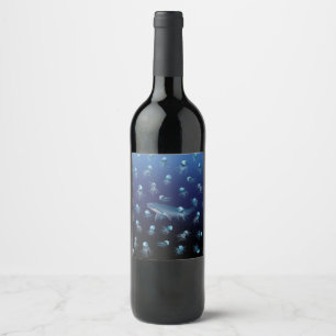 Étiquette Pour Bouteilles De Vin Motif JELLYFISH