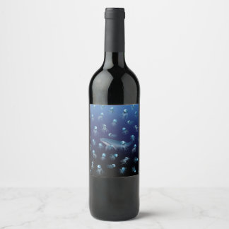 Étiquette Pour Bouteilles De Vin Motif JELLYFISH