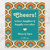 Étiquette Pour Bouteilles De Vin Motif rétro chic Boho (Étiquettes simples)