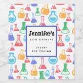 Étiquette Pour Bouteilles De Vin Motif scientifique divertissant Beakers and Flaque (Étiquettes simples)