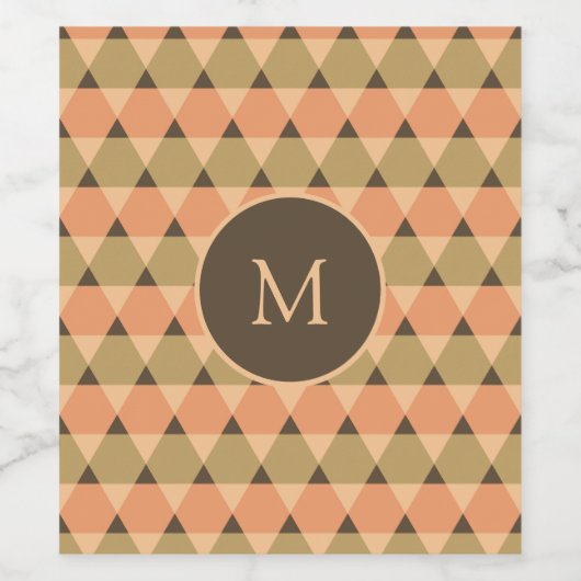 Étiquette Pour Bouteilles De Vin Motif triangles (Étiquettes simples)