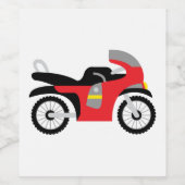 Étiquette Pour Bouteilles De Vin Moto rouge (Étiquettes simples)