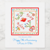 Étiquette Pour Bouteilles De Vin Mouchoirs d'amour de Valentine (Étiquettes simples)