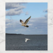 Étiquette Pour Bouteilles De Vin Mouettes en vol (Étiquettes simples)