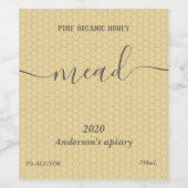 Étiquette Pour Bouteilles De Vin Mousse de peigne au miel moderne (Étiquettes simples)