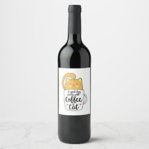 Étiquette Pour Bouteilles De Vin Mug de café chat orange drôle amateur de chat