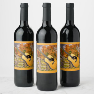 Étiquette Pour Bouteilles De Vin Musique country Guitare Étiquette de vin