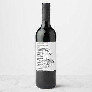 Étiquette Pour Bouteilles De Vin Musique piano