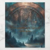 Étiquette Pour Bouteilles De Vin Mystic Gothic Steampunk - Blue Copper Patina  (Étiquettes simples)