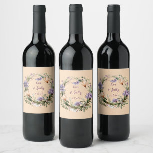 Étiquette Pour Bouteilles De Vin Mystique Aquarelle Lys Vin Étiquette