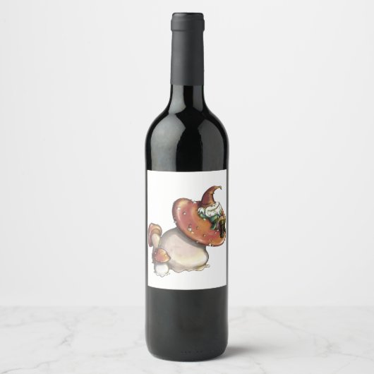 Étiquette Pour Bouteilles De Vin Napping Gnome (Devant)