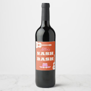 Étiquette Pour Bouteilles De Vin Nashville Bachelorette Étiquette de vin rose et or