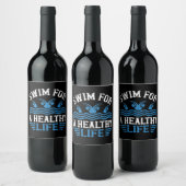Étiquette Pour Bouteilles De Vin Natation - (Bouteilles)