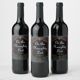 Étiquette Pour Bouteilles De Vin Naughty List