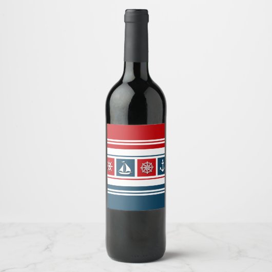 Étiquette Pour Bouteilles De Vin Nautical design (Devant)
