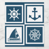 Étiquette Pour Bouteilles De Vin Nautical themed design (Étiquettes simples)