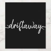 Étiquette Pour Bouteilles De Vin nautique DRIFT AWAY écriture script (Étiquettes simples)