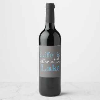 Étiquette Pour Bouteilles De Vin nautique LA VIE EST MIEUX AU LAC |