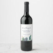 Étiquette Pour Bouteilles De Vin Nautique moderne | Mariage verdoyant (Devant)