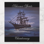 Étiquette Pour Bouteilles De Vin Navire Clipper (Étiquettes simples)