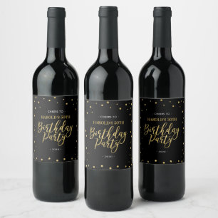 Étiquette Pour Bouteilles De Vin Navy & Or Étiquette de vin pour les 50 ans d'ann