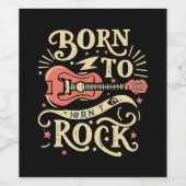 Étiquette Pour Bouteilles De Vin Né à Rock Electric Guitar (Étiquettes simples)