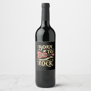 Étiquette Pour Bouteilles De Vin Né à Rock Electric Guitar