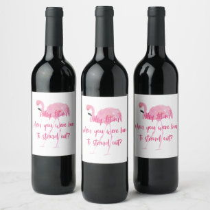 Étiquette Pour Bouteilles De Vin Né au Flamant rose Stan Out