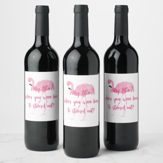 Étiquette Pour Bouteilles De Vin Né au Flamant rose Stan Out (Bouteilles)