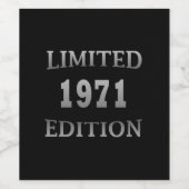 Étiquette Pour Bouteilles De Vin Né en 1971 53e anniversaire (Étiquettes simples)