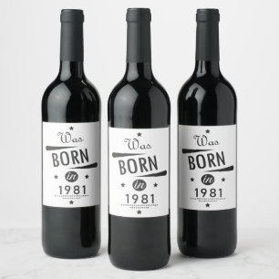 Étiquette Pour Bouteilles De Vin Né en 1981 Étiquette de vin - Vintage 45e annivers