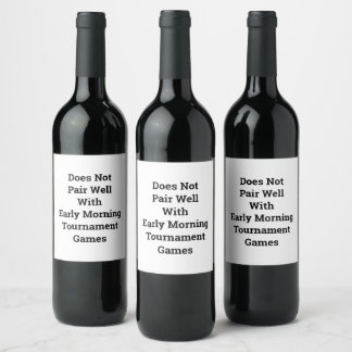 Étiquette Pour Bouteilles De Vin Ne s'accorde pas bien avec les jeux matinaux