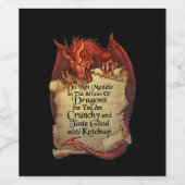 Étiquette Pour Bouteilles De Vin Ne Vous Immiscez Pas Dans Les Affaires Des Dragons (Étiquettes simples)