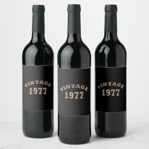 Étiquette Pour Bouteilles De Vin Née en 1977 élégante moderne vintage anniversaire