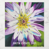 Étiquette Pour Bouteilles De Vin Nénuphars d'eau fine art (Étiquettes simples)