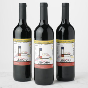 Étiquette Pour Bouteilles De Vin Neoplasticisme Art Abstrait Monogramme. Lettre L