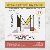 Étiquette Pour Bouteilles De Vin Neoplasticisme Art Abstrait Monogramme. Lettre M (Étiquettes simples)