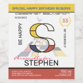 Étiquette Pour Bouteilles De Vin Neoplasticisme Art Abstrait Monogramme. Lettre S (Étiquettes simples)