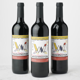 Étiquette Pour Bouteilles De Vin Neoplasticisme Art Abstrait Monogramme. Lettre W