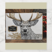 Étiquette Pour Bouteilles De Vin New Year greeting label (Étiquettes simples)