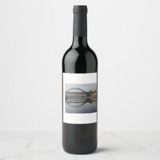 Étiquette Pour Bouteilles De Vin Newcastle Quayside et le pont Tyne