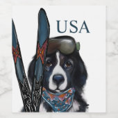 ÉTIQUETTE POUR BOUTEILLES DE VIN NEWFOUNDLAND DOG  (Étiquettes simples)